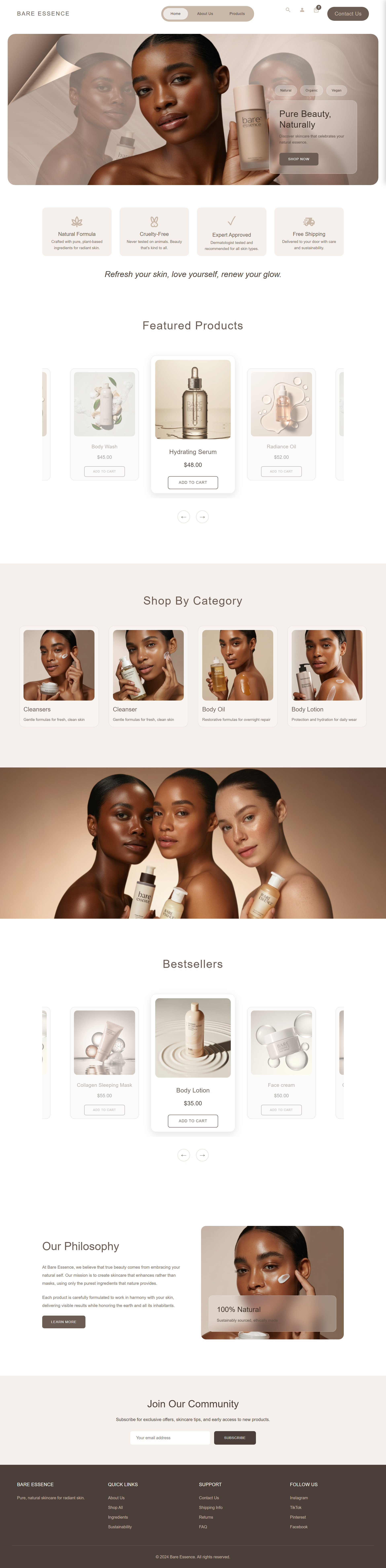 Bare Essence Ecommerce