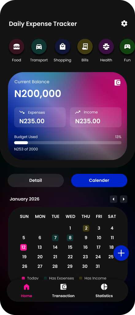 Calendar Dark