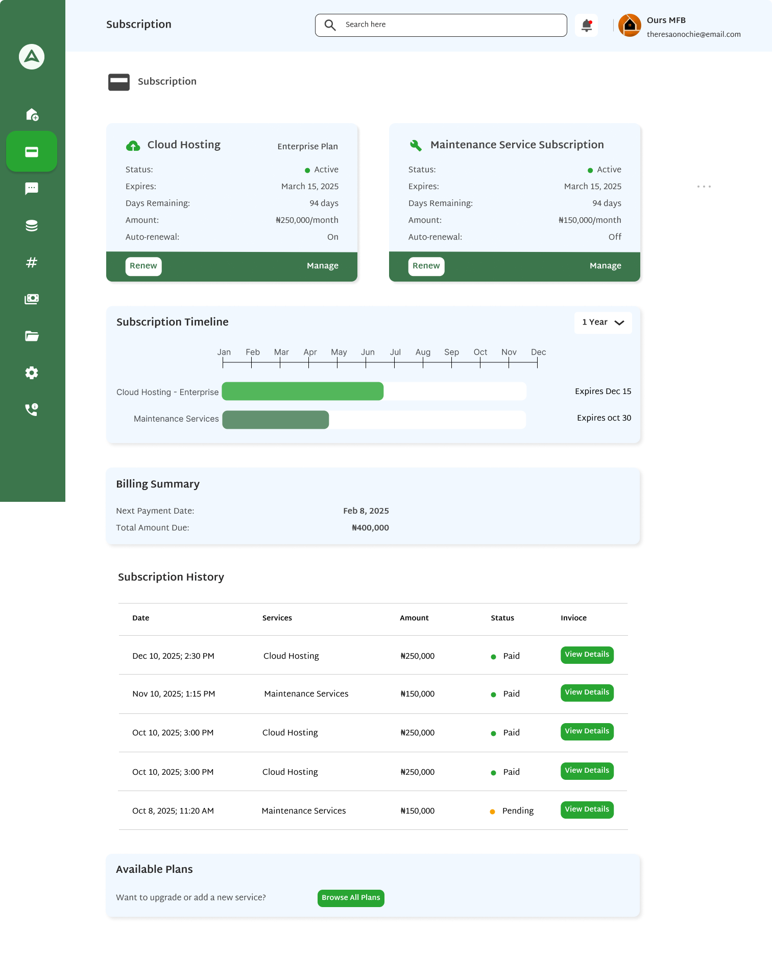 Subscription Management