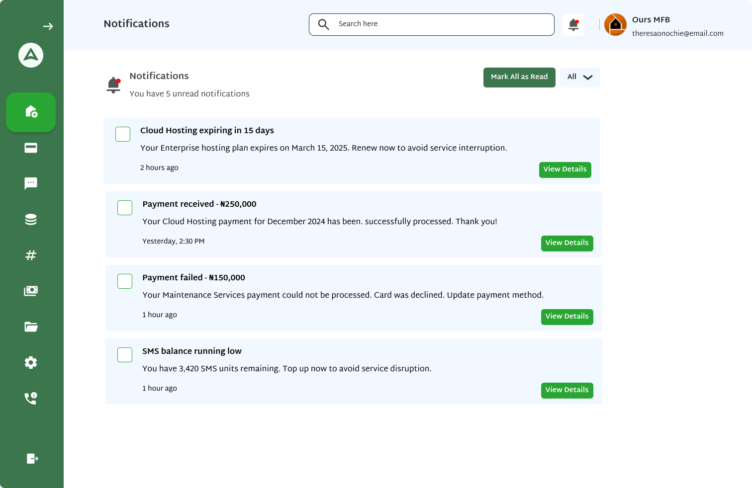 Notifications Web