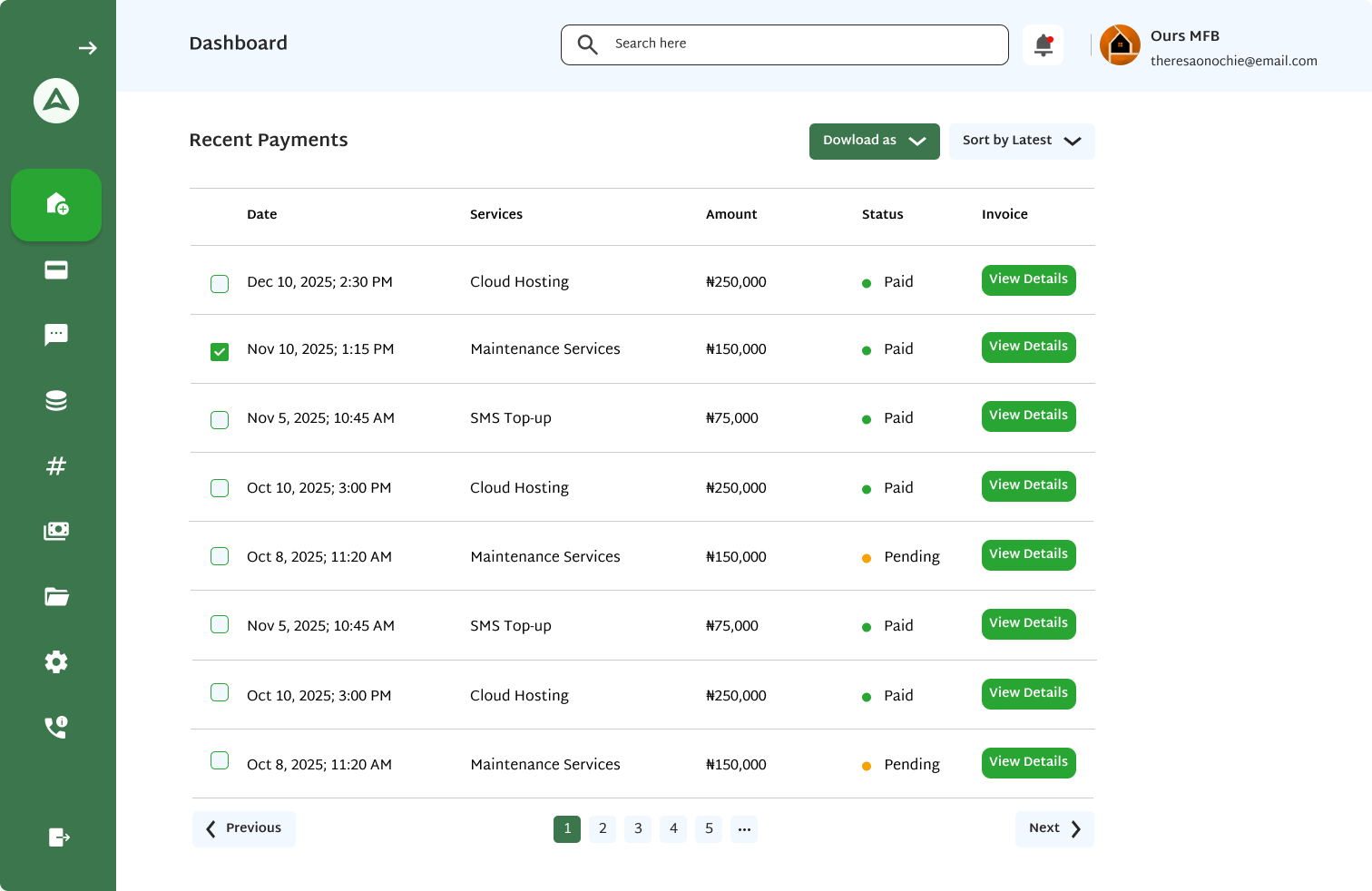 Transactions Web